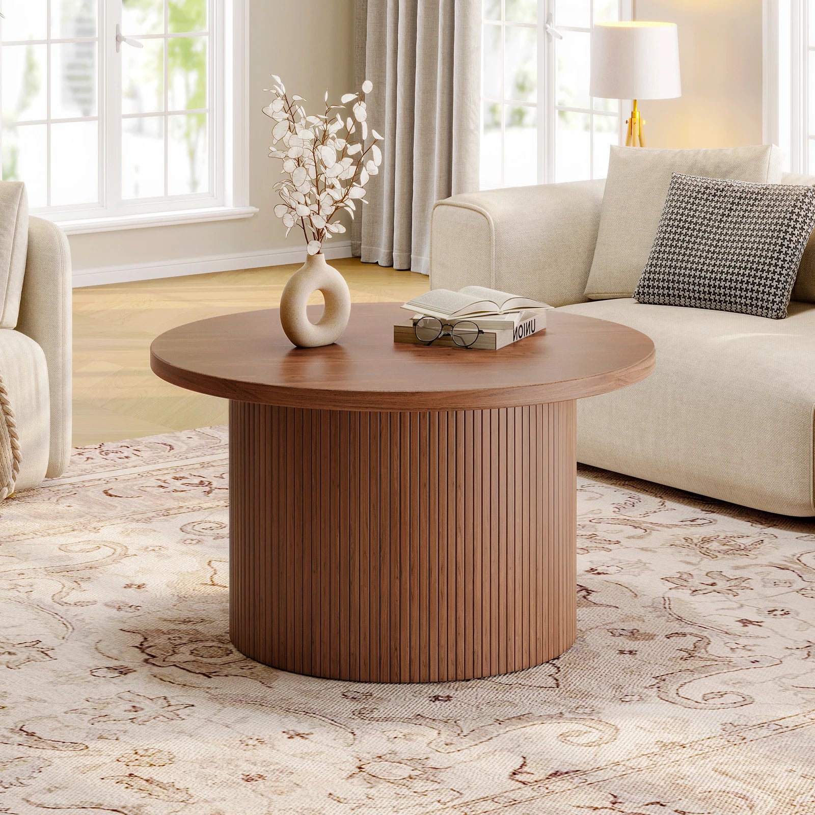 Tambour Walnut Coffee Table