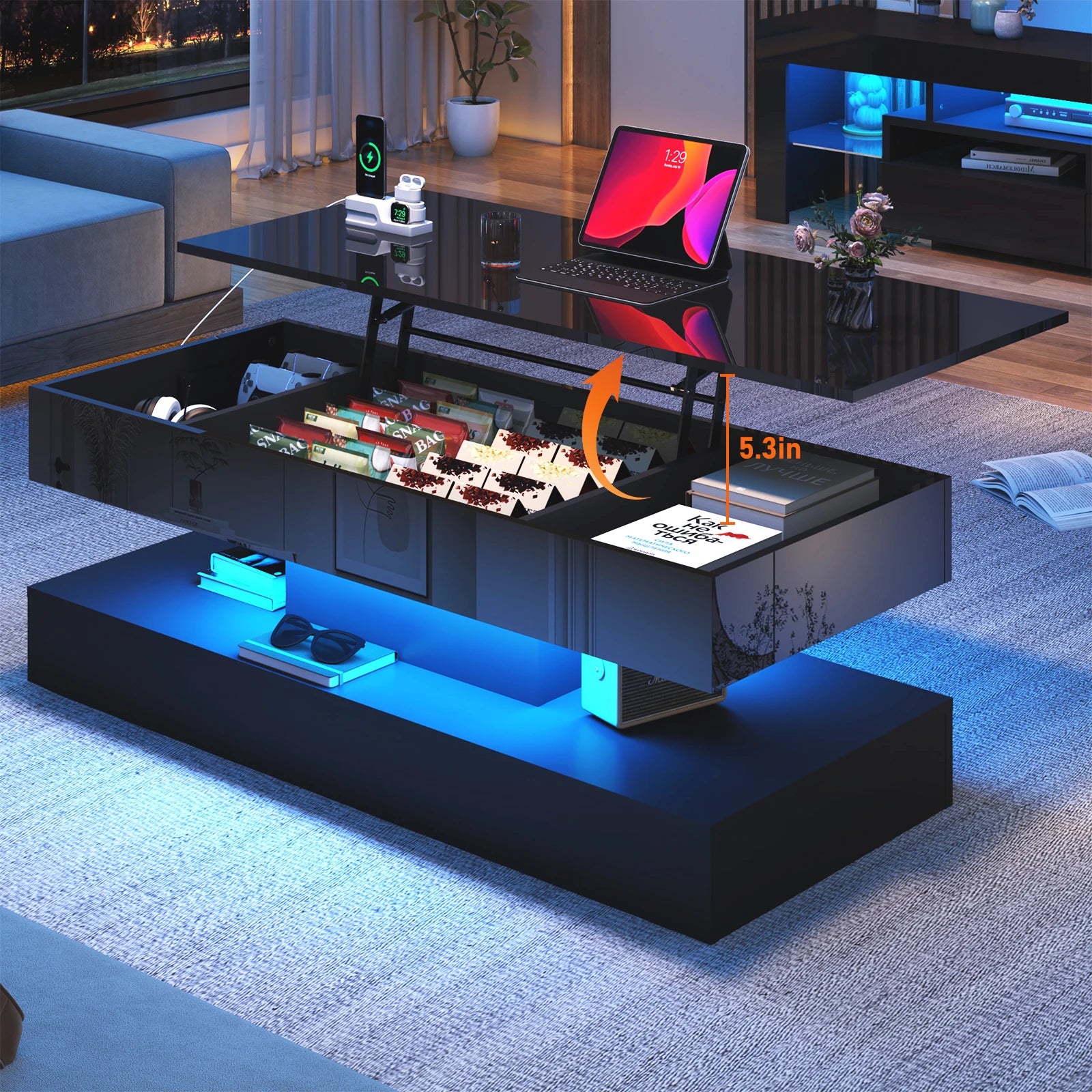 LuxeGlow LED Display Table