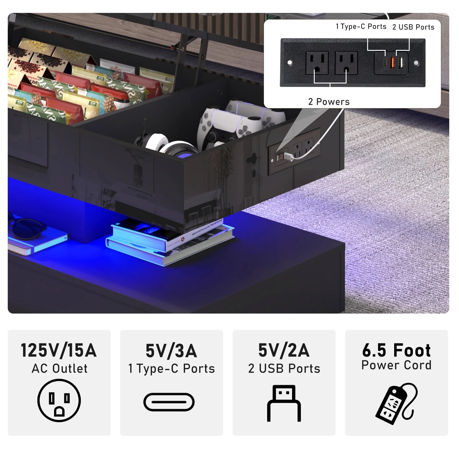 LuxeGlow LED Display Table