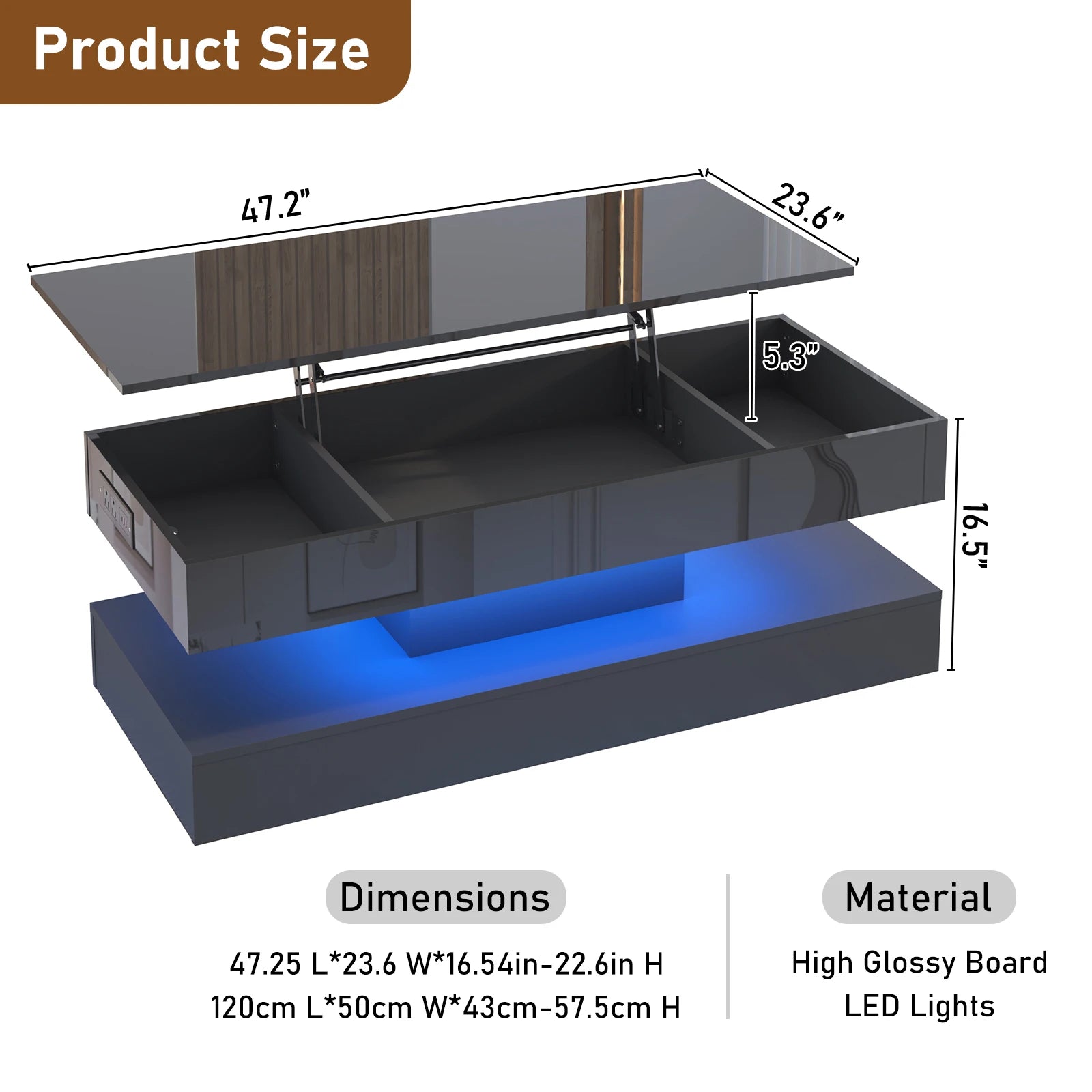LuxeGlow LED Display Table
